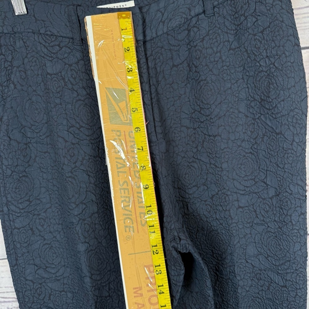 Equipment femme Wide Leg Trousers Arwen Floral Jacquard Navy Blue Pant Size 8 - Picture 11 of 11
